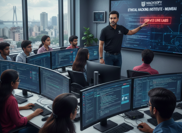 Certified Ethical Hacker (CEH) certification and job placement success stories from Macksofy Trainings students in Mumbai.