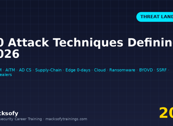 10 attack techniques defining cybersecurity in 2026 — AI/LLM exploitation, AiTM phishing, AD CS abuse, supply-chain, edge zero-days, cloud identity
