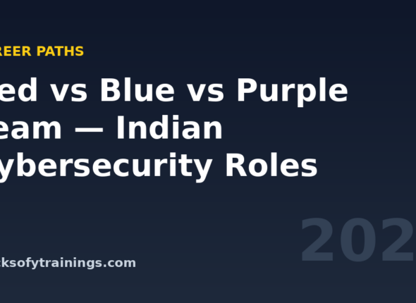Hero banner — Red Blue Purple Team Indian cybersecurity career paths 2026 — Macksofy Trainings