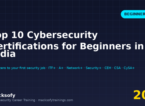 Top 10 cybersecurity certifications for beginners in India 2026 — CompTIA ITF+, A+, Network+, Security+, CEH v13, Certified SOC Analyst and CySA+