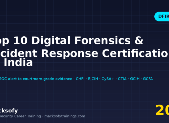 Top 10 digital forensics and incident response (DFIR) certifications in India 2026 — CompTIA Security+, CySA+, EC-Council CSA, E|CIH, CHFI, CTIA and GIAC GCIH, GCFA