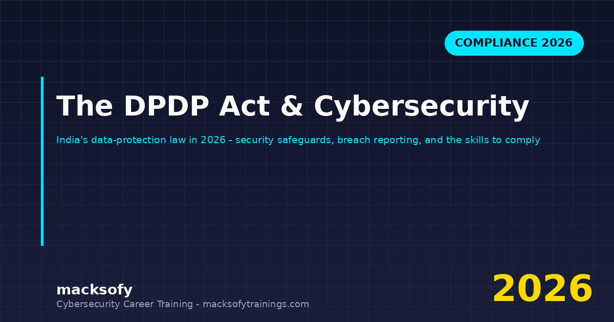 India DPDP Act cybersecurity compliance guide 2026 — reasonable security safeguards, breach notification, and the SOC, DFIR and governance skills organizations need