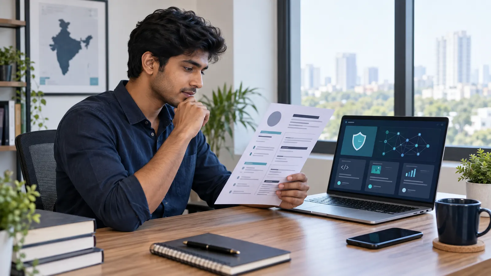 Fresher reviewing a cyber security resume and project portfolio